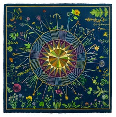 Planting Utopia Celestial Garden - Cyanotype Painting Flowers Indigo Blue, 2024