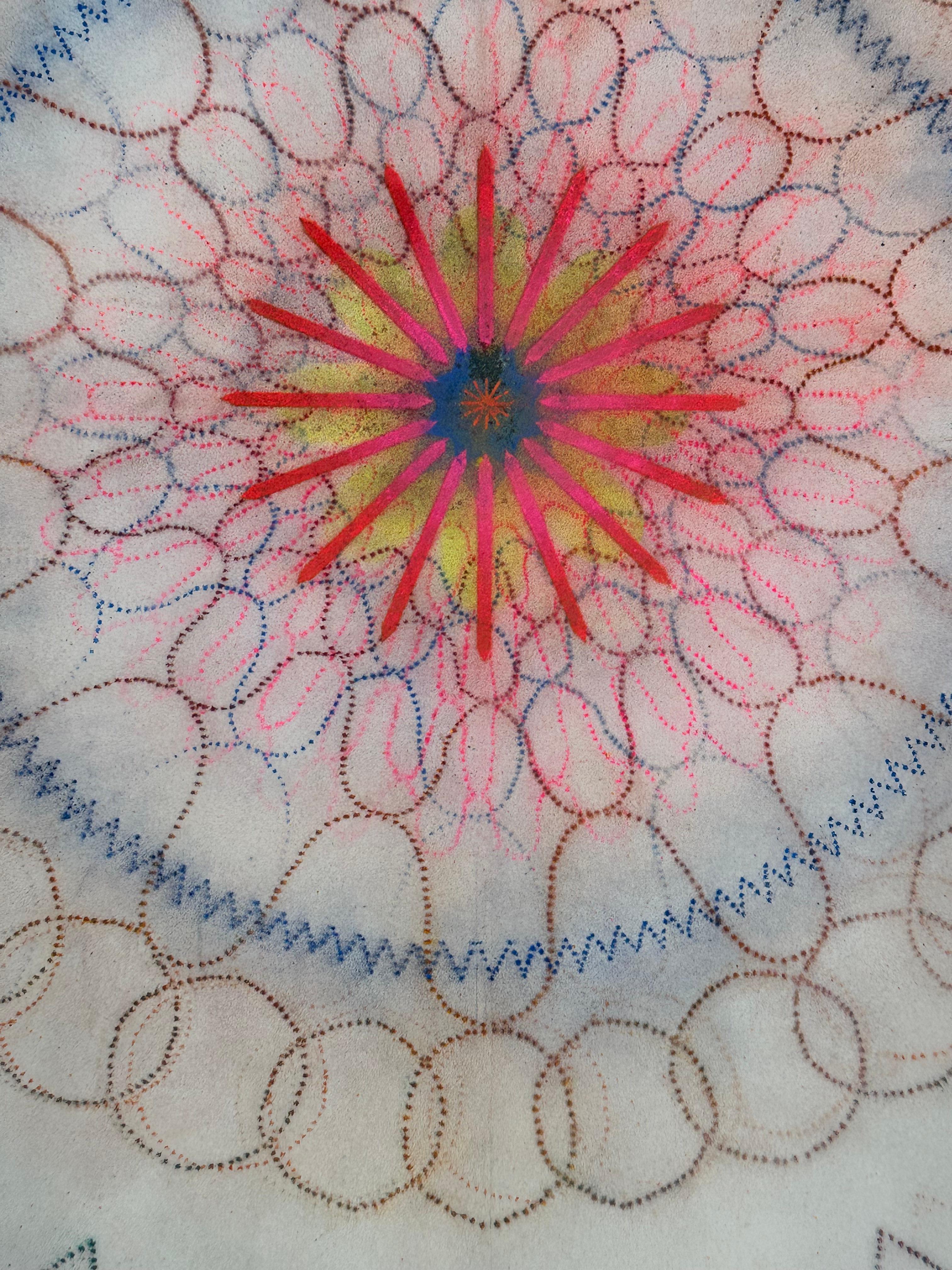 Primavera Pop 31 - Contemporary Geometric Abstract Mandala Orange Pink, 2023 For Sale 6