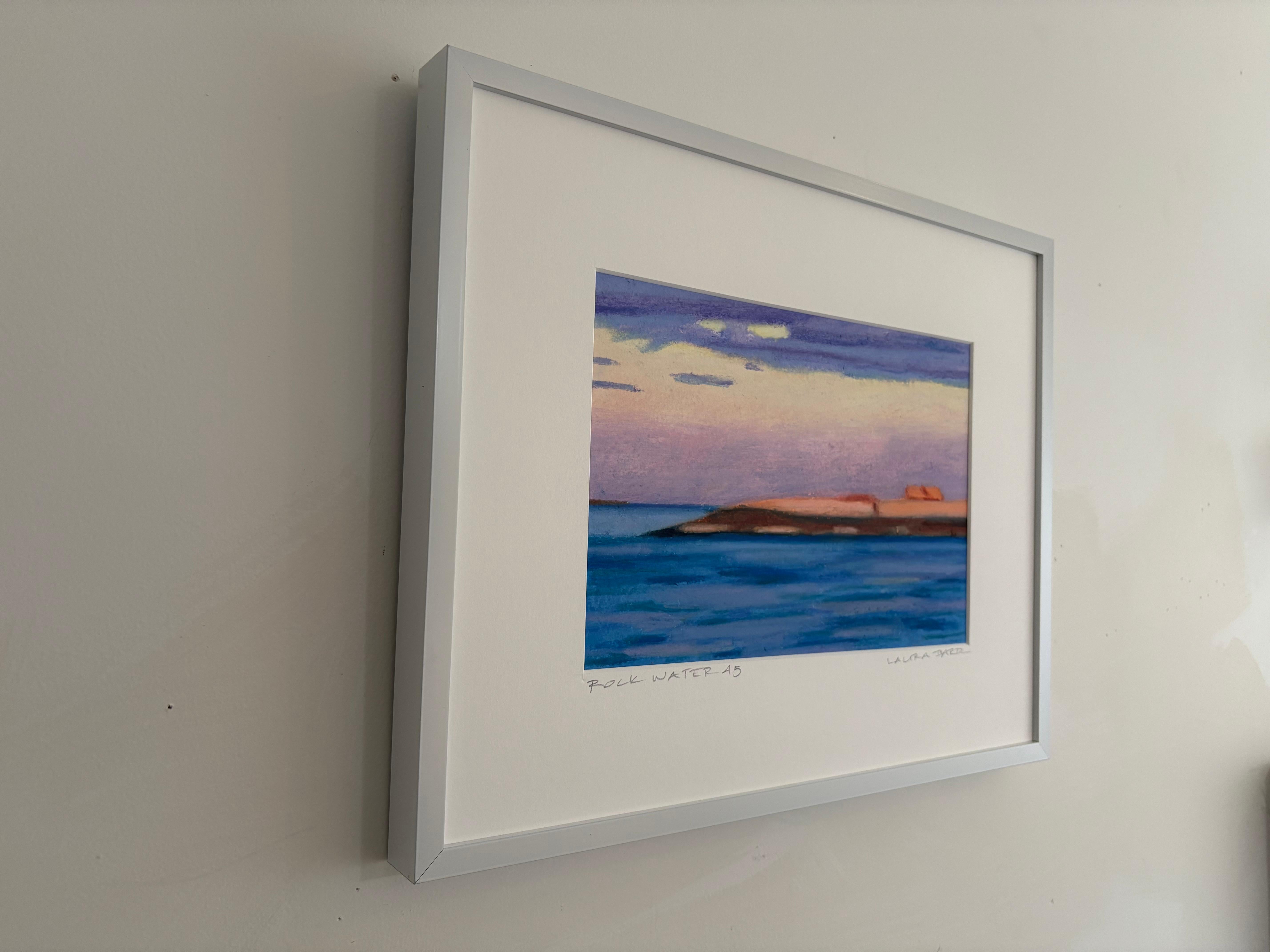 Rock Water 45 - Wolken Sonnenuntergang Himmel Wasser Insel Landschaft Pastellzeichnung, 2015 im Angebot 2