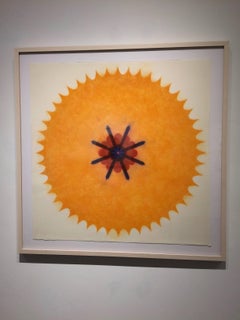 Pop Flower Four B Zero Five - Orange Red Black Geometric Mandala Circle, 2016