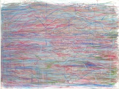 Arietta A - Line Drawing Blue Pink Purple Pastel Waves Pattern, 2022