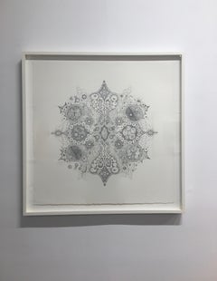 Snowflakes 125 Oneness - Planets Crescent Moon Patterns Mandala Pencil Drawing