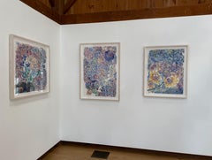 Cool August - Dibujo Abstracto de Líneas Fruta Azul Verde, 2024