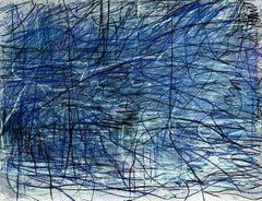 Arietta D - Abstract Line Drawing Blue Black, 2022
