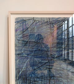 Arietta D - Abstract Line Drawing Blue Black, 2022