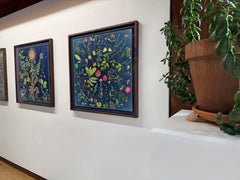 Planting Utopia Circle of Life - Cyanotype Painting Flowers Prussian Blue, 2024