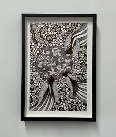 Soul Flowers 61 The Plan - Spiral Staircase Black and White Flower Pattern, 2024
