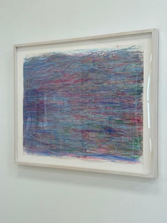 Arietta A - Abstract Line Drawing Pink Green Blue Purple Pastel Waves, 2022