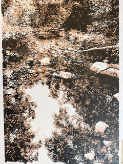 Lake George - Forest Landscape Reflection Sumi Ink Mylar, 2025