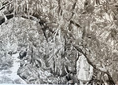 In the Conservatory - Forest Landscape Trees Sumi Ink Mylar, 2025