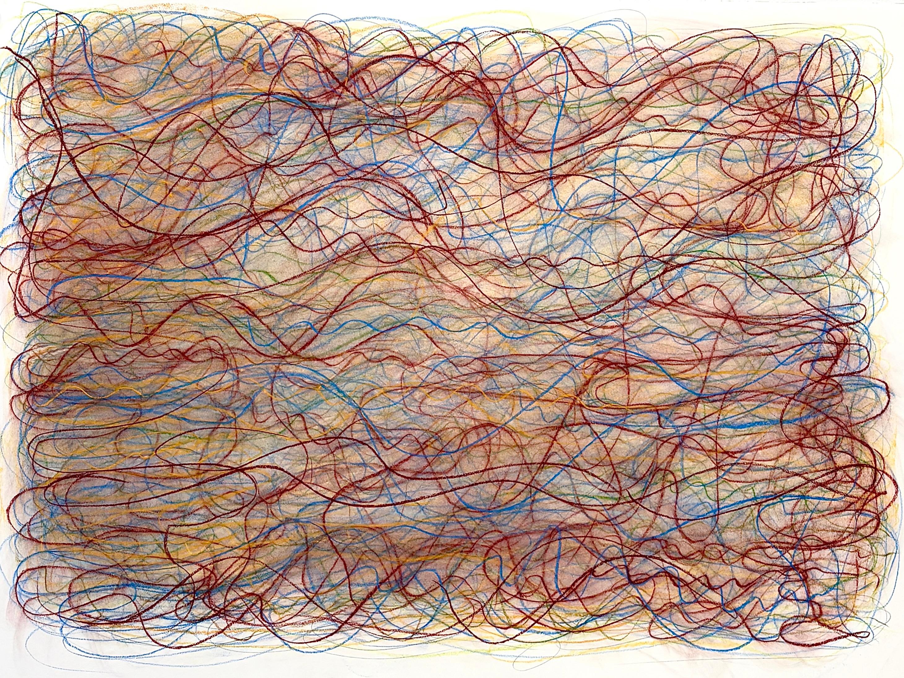 Arietta H - Abstract Line Drawing Pastel Waves, 2026