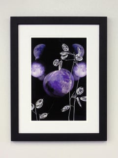 Aterrizajes lunares - Plantas contemporáneas Lunas azules Pintura sobre papel, 2019