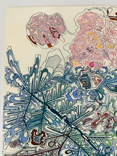 Tomorrow - Abstract Pattern Drawing Blue Green Red, 2025