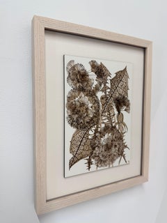 Dandelions Three - Foglie e boccioli di tarassaco, inchiostro marrone noce, 2026
