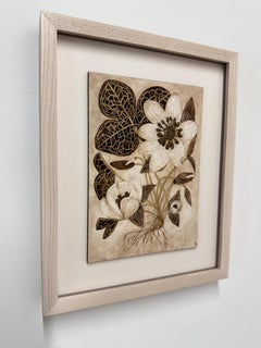 Anémona con raíces II - Flores, planta, hojas, raíces, marrón, tinta de nuez, 2026