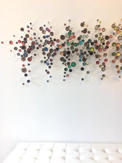 Botanica, Multicored Mixed Media Wall Mounted Sculpture with Crystals, Acorns