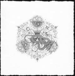 Snowflakes 120 Messenger, Drawing, Snake, Moon, Planets, Mandala, Black, White