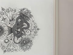 Snowflakes 120 Messenger, Drawing, Snake, Moon, Planets, Mandala, Black, White