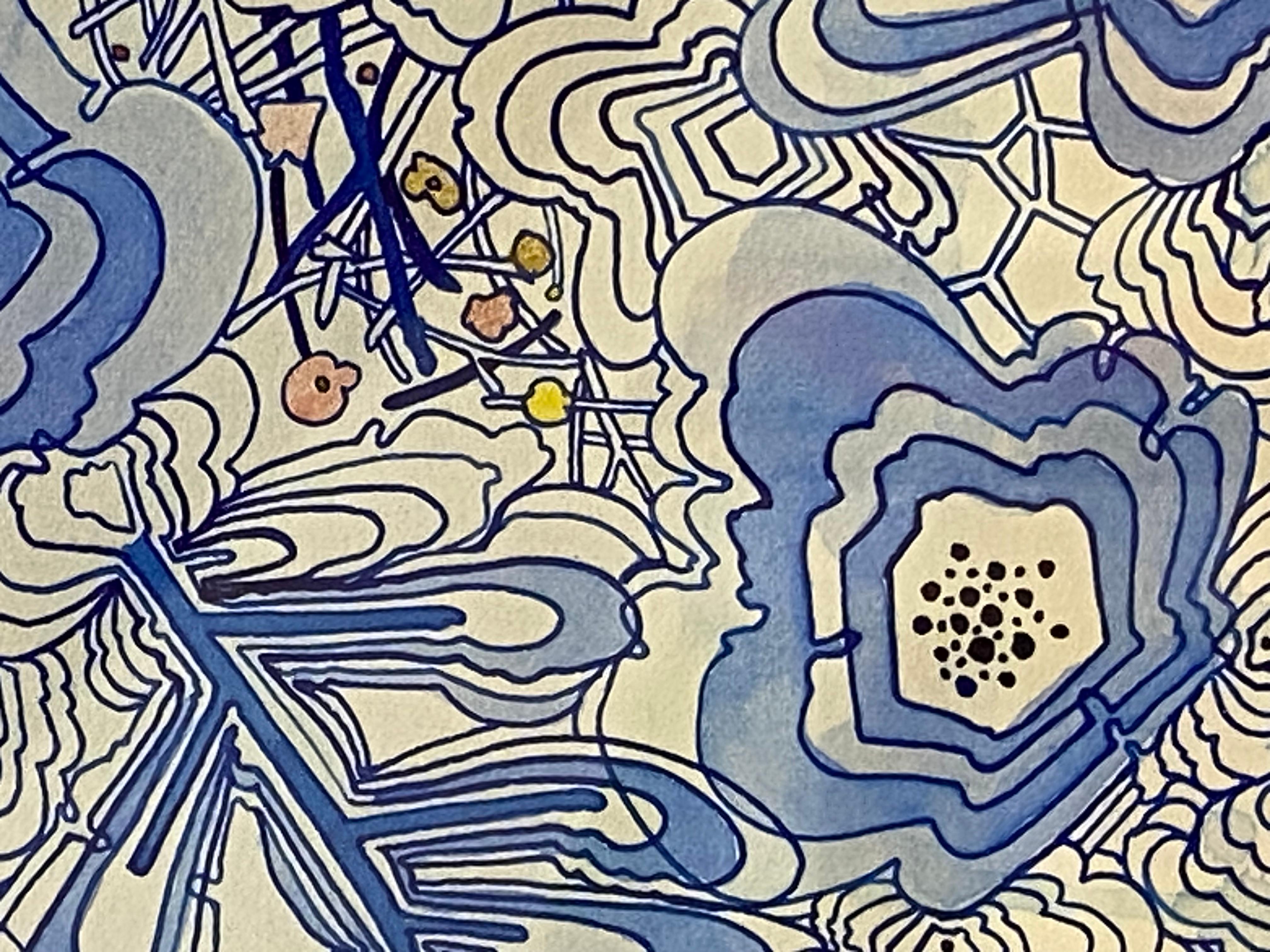 Together Crossover, Detailed Drawing in Cobalt Blue, Pink, Peach, Orange 11