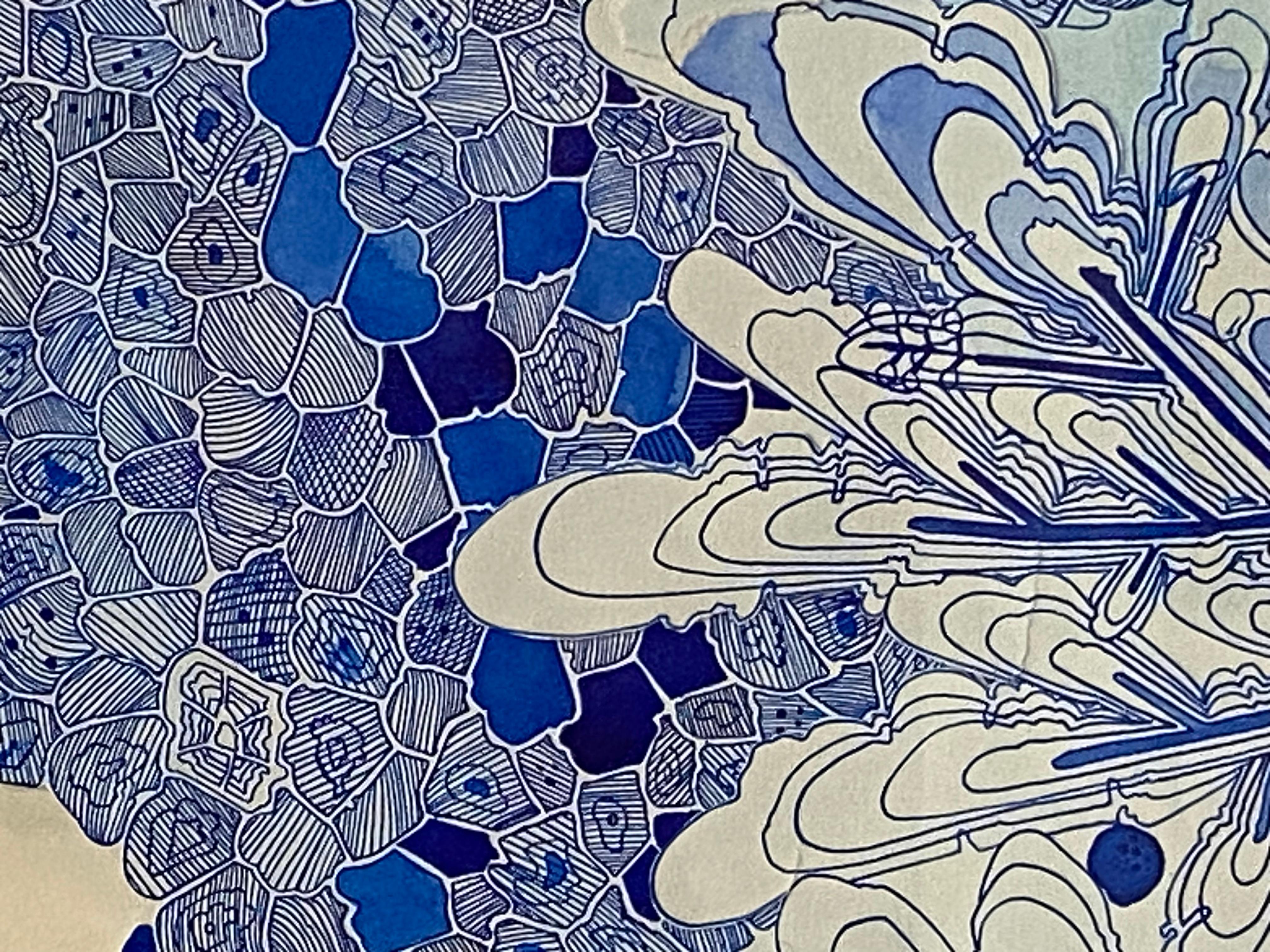 Together Crossover, Detailed Drawing in Cobalt Blue, Pink, Peach, Orange 6
