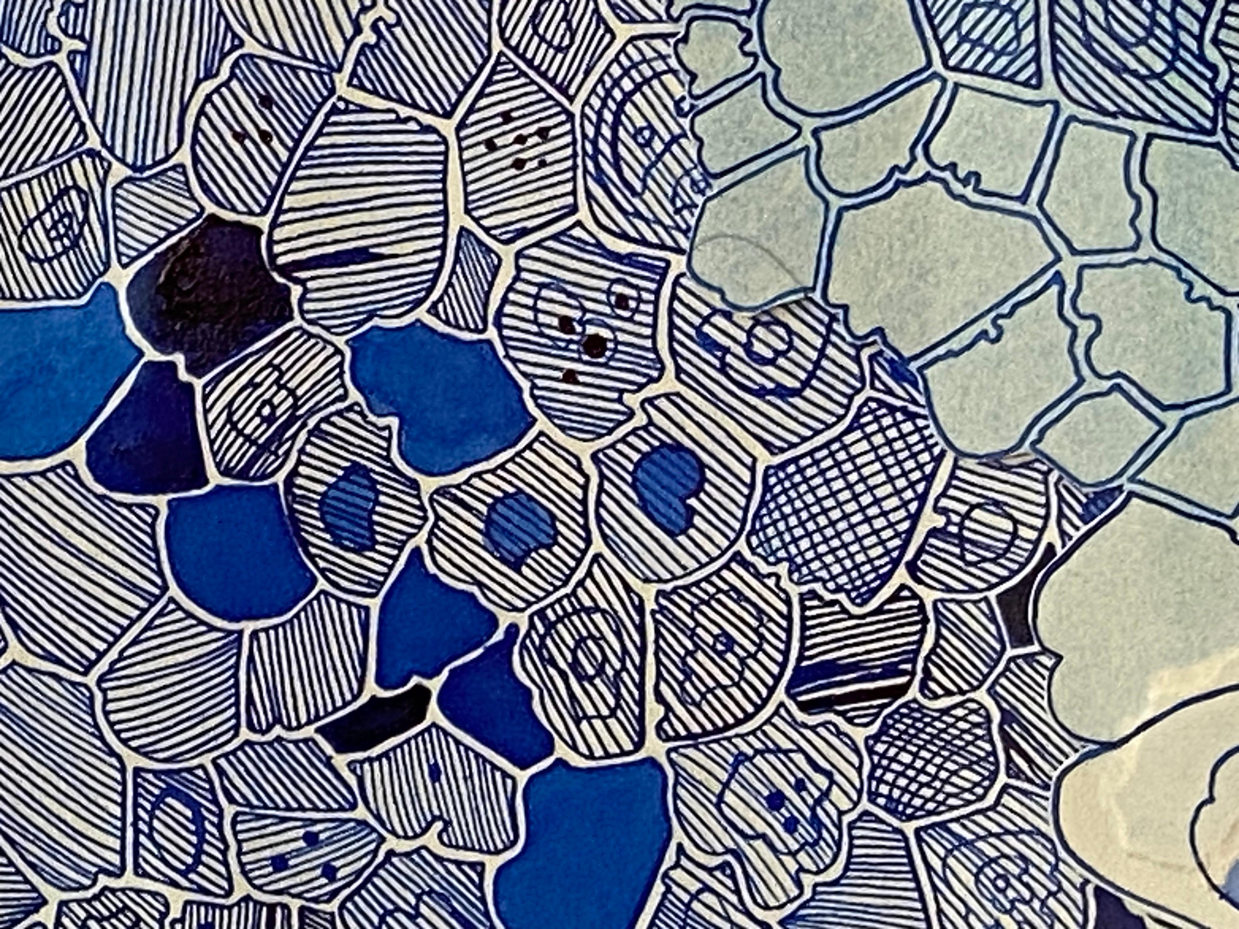 Together Crossover, Detailed Drawing in Cobalt Blue, Pink, Peach, Orange 10