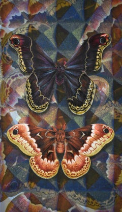 Acoustic Cloak Two, Nature Inspired Painting, Two Butterflies, Geometric Pattern