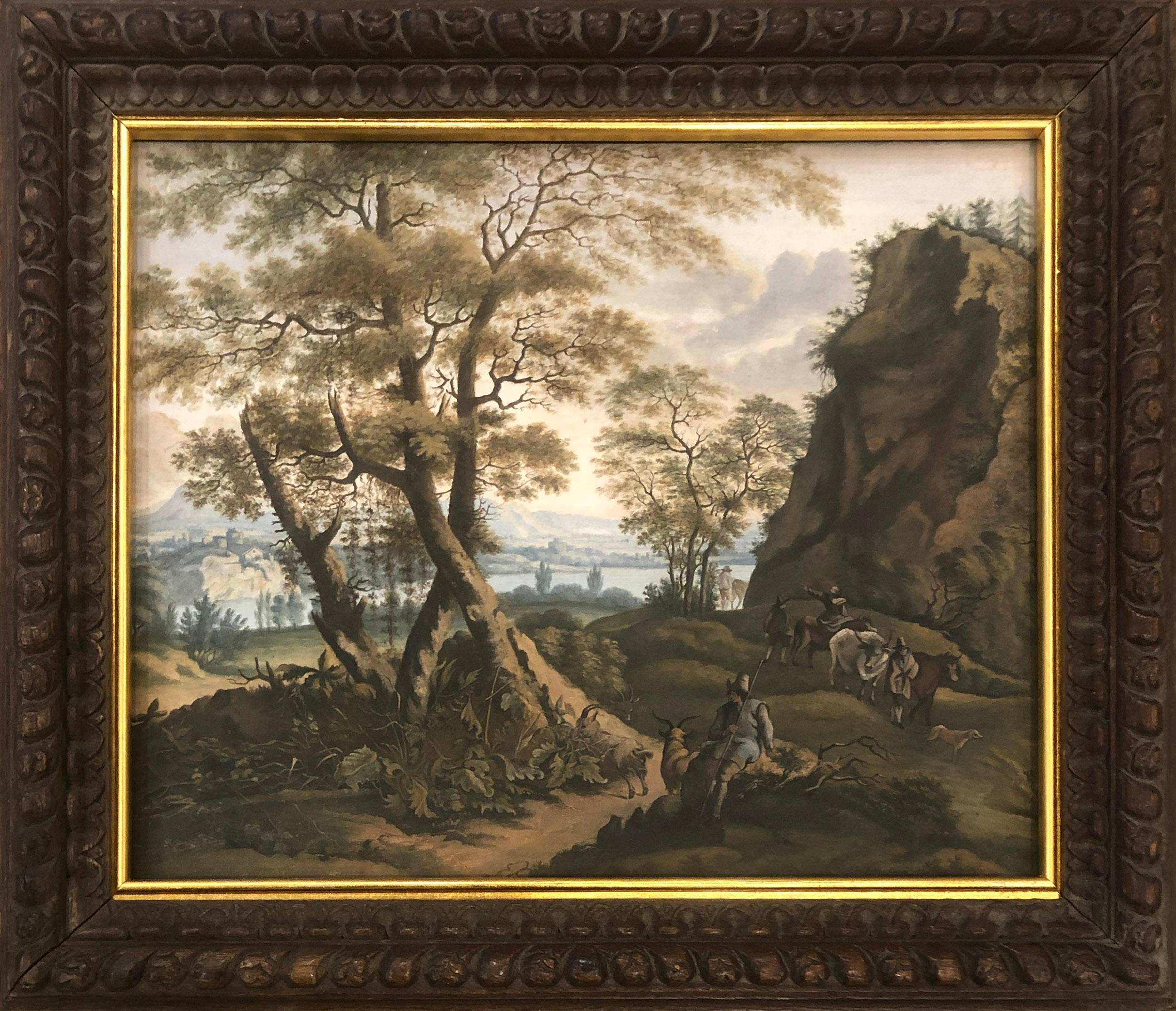 Landscape Art Unknown - À la manière d'Herman van Swanevelt (1603-1655) Un paysage italien.