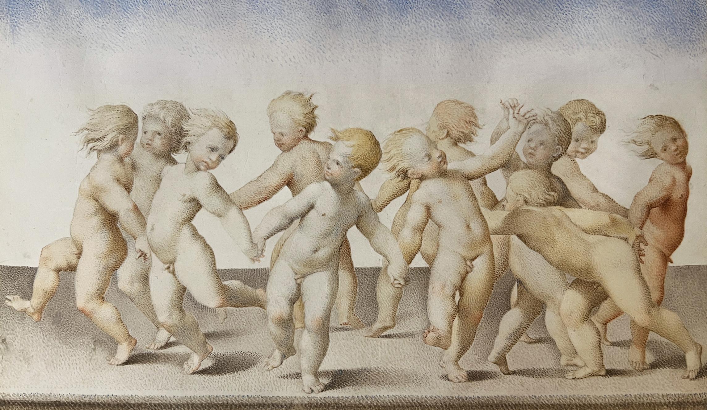 École française (XVIIIe siècle) Putti dansant.  - Art de Unknown