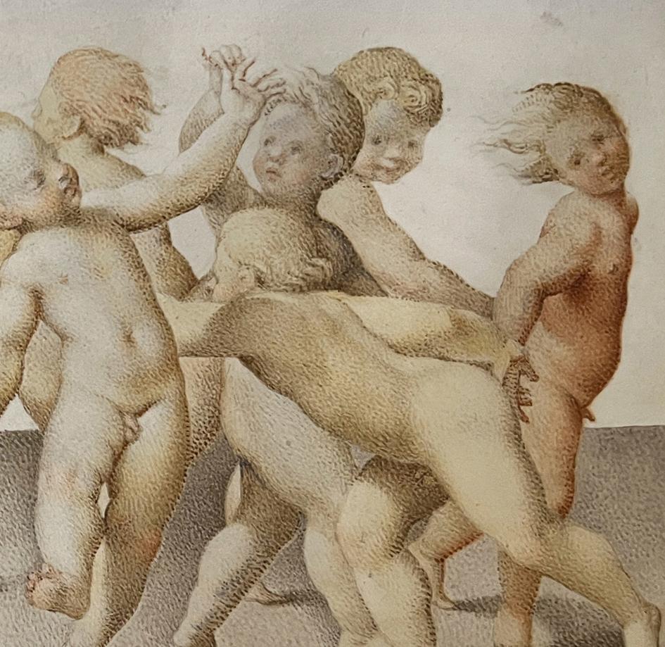 École française (XVIIIe siècle) Putti dansant.  - Rococo Art par Unknown