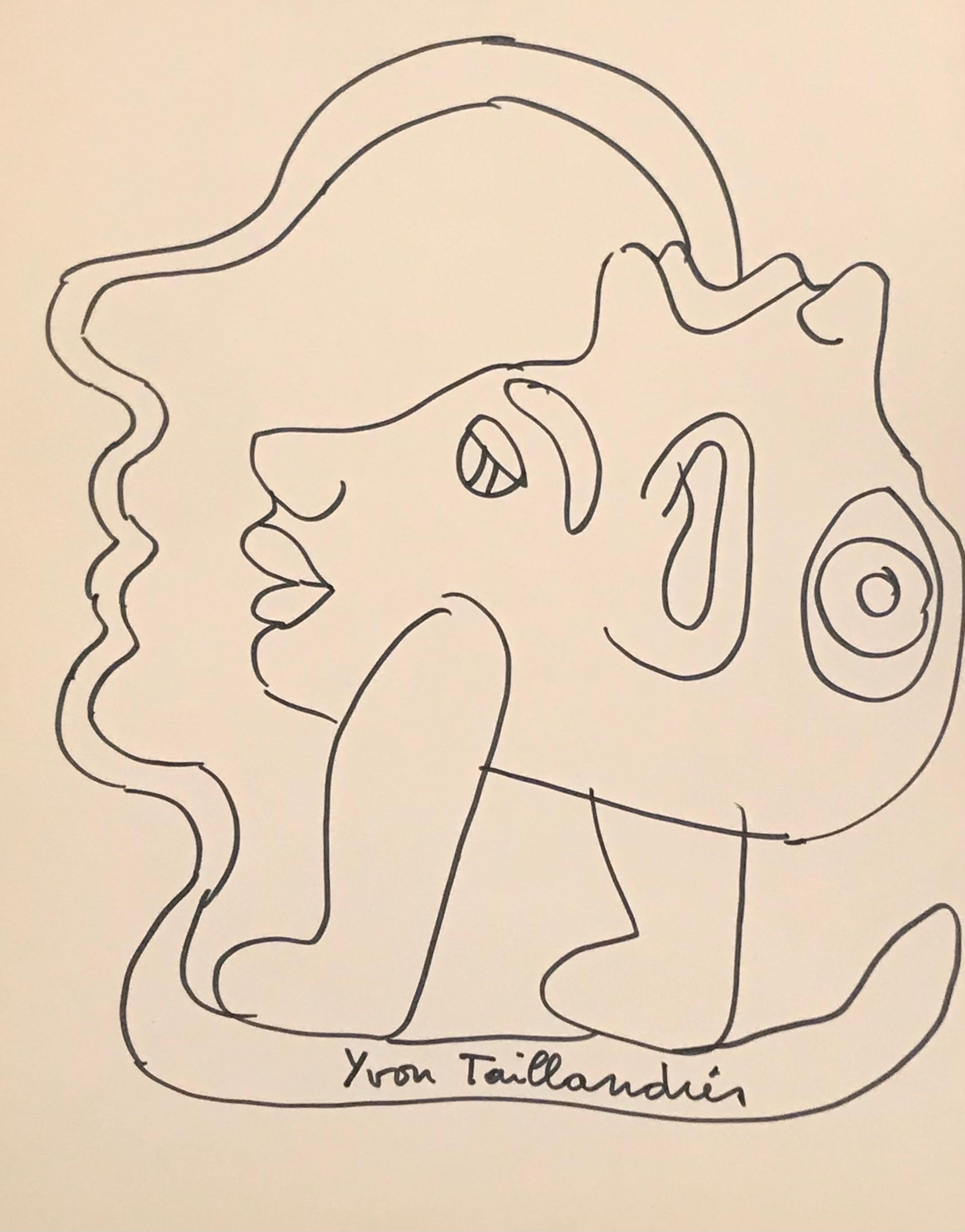 Yvon Taillandier Original Drawing Unique Piece