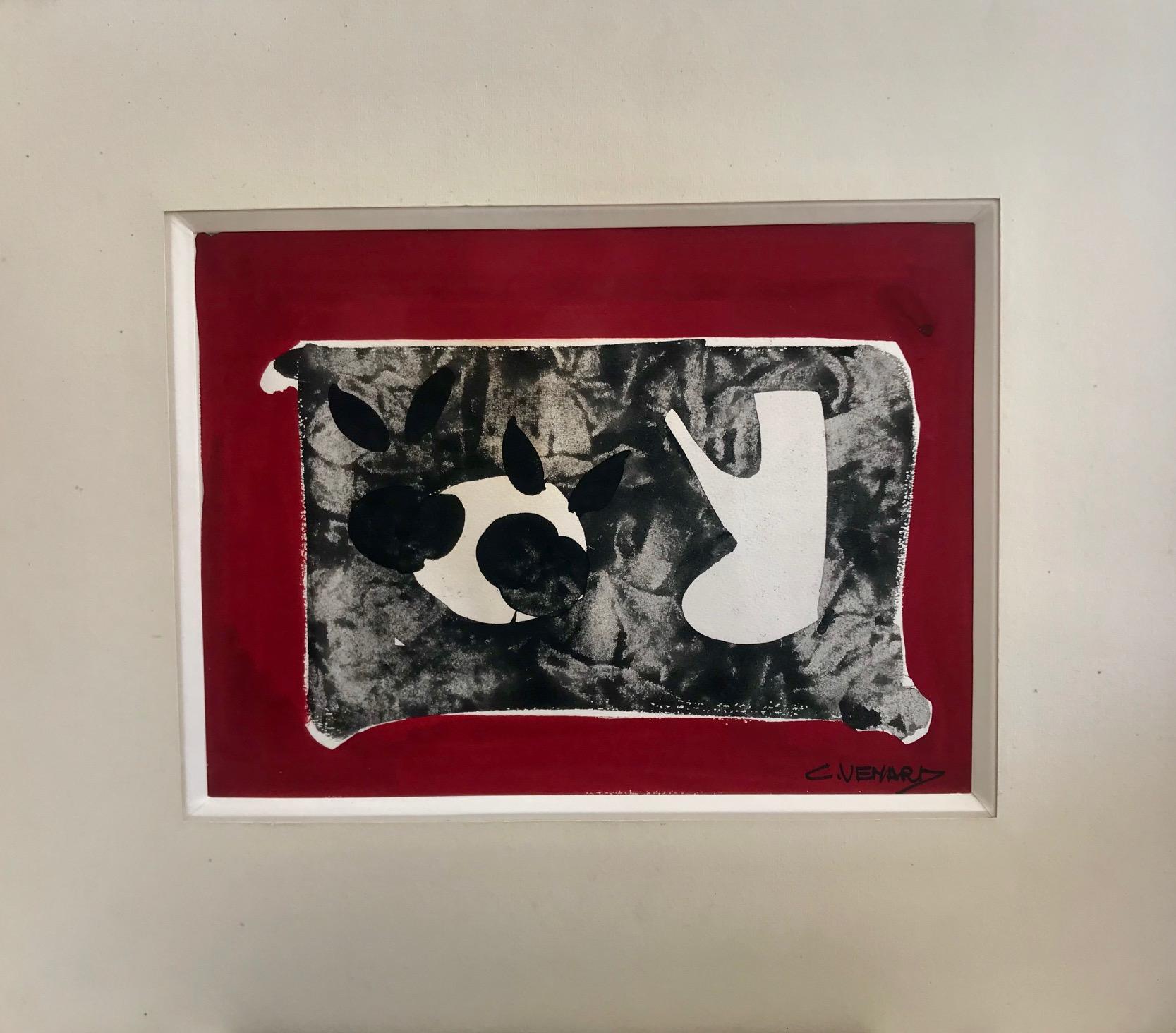 La cafetière blanche - Brown Figurative Art by Claude Vénard