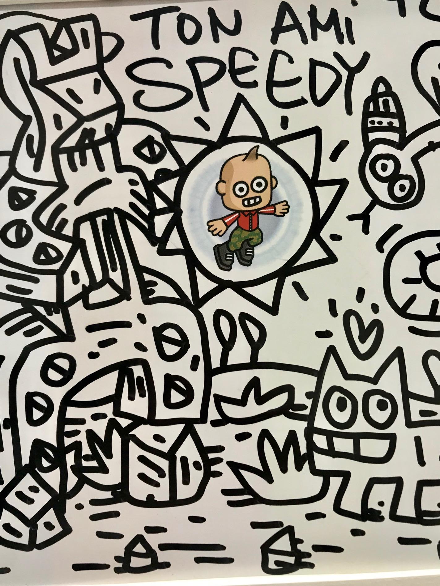 Kein Titel (Grau), Figurative Art, von Speedy Graphito