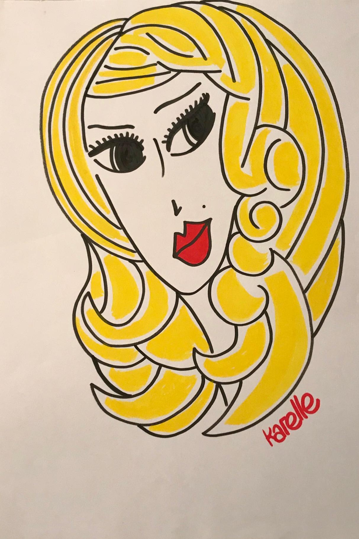 KLG Figurative Art – Blondes Haar einer Frau
