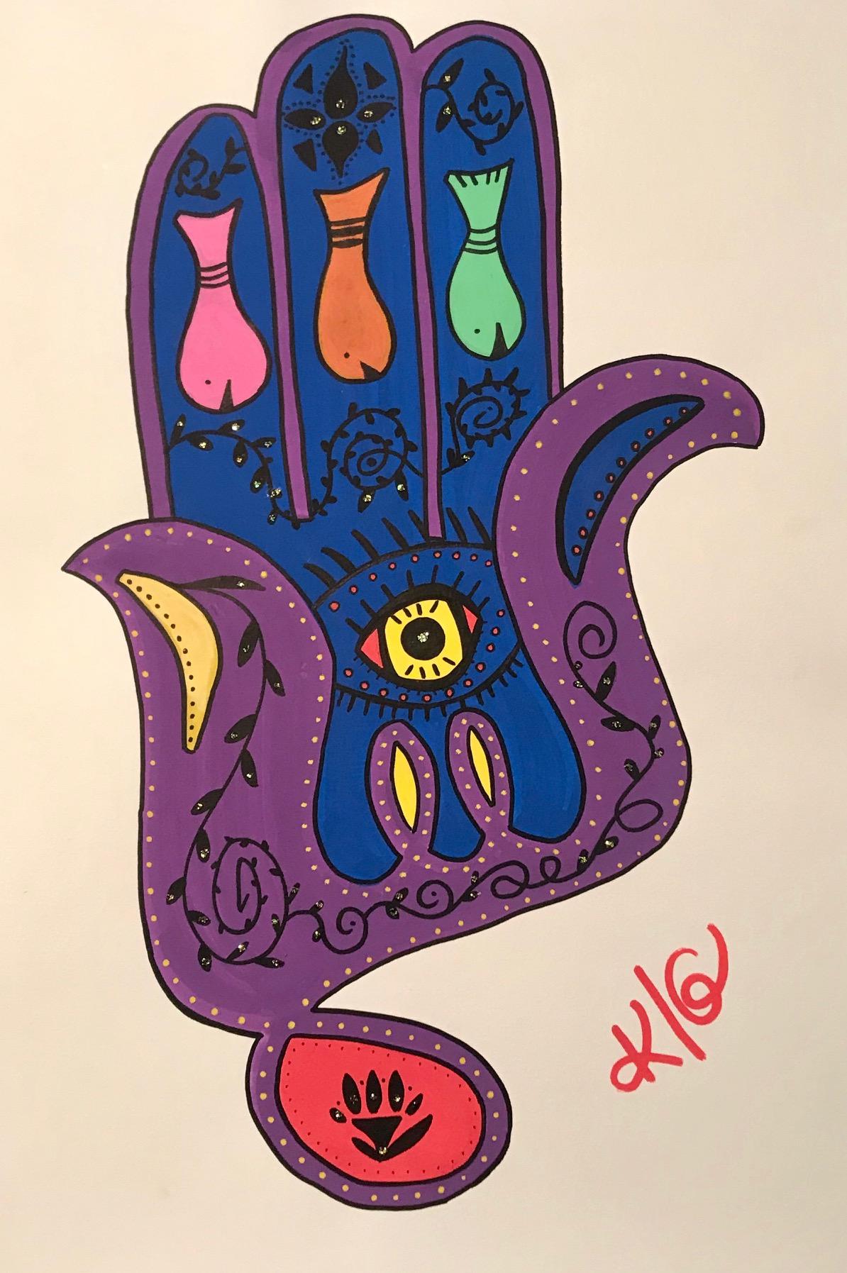 KLG Figurative Art – Hamsa und Fische