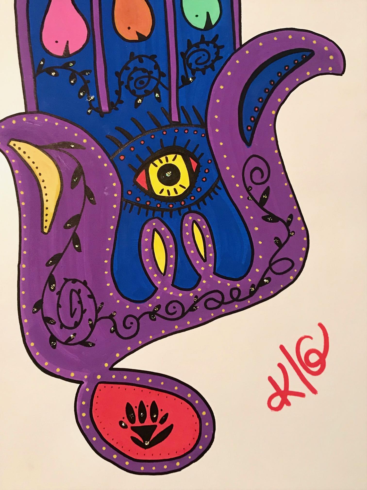 Hamsa and fishes - Art by KLG