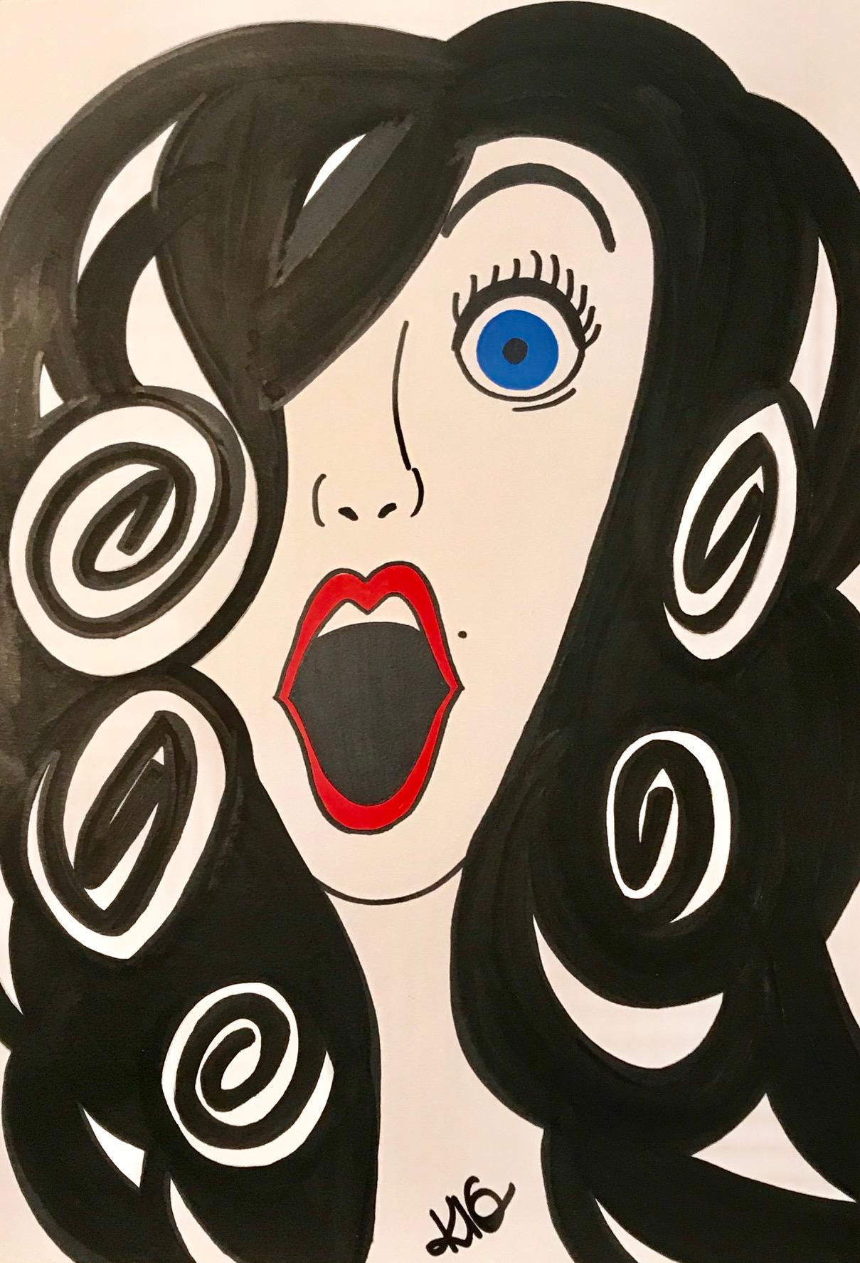 Figurative Art de KLG - Mujer cantante