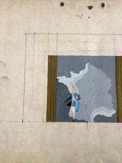 ERTE - MASKEN - THEATER - EINZELSTÜCK - GOUACHE - FRANKREICH - CYRANO BERGERAC