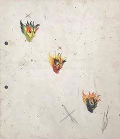 ERTE - MASCHERE - TEATRO - PEZZO UNICO - GOUACHE