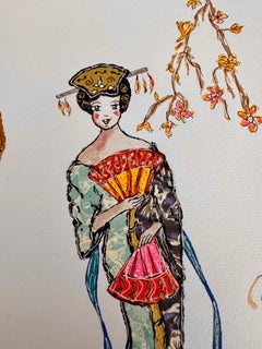 PINKHAS - Mixed media - Unique piece -  Geisha - Japan -