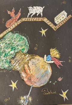 PINKHAS - Mixed media - Unique piece - Petit Prince- Paris - Little Prince