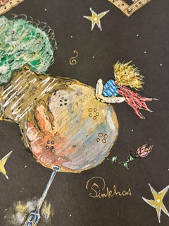 PINKHAS - Mixed media - Unique piece - Petit Prince- Paris - Little Prince