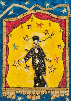 PINKHAS - Mischtechnik - Einzelstück - Commedia dell'arte - Pinocchio - Théâtre