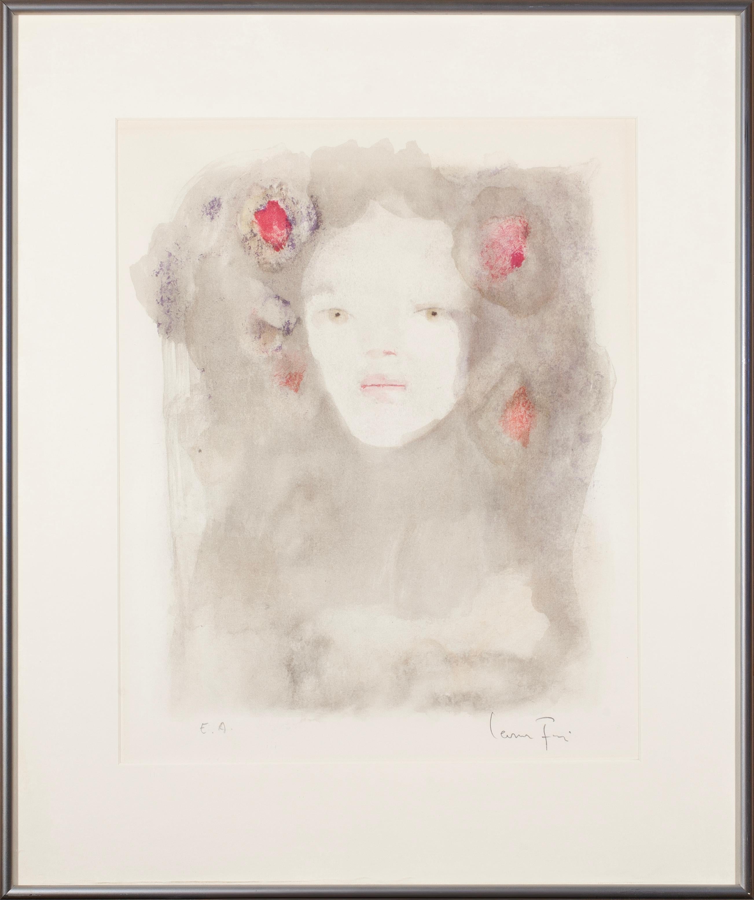 Leonor Fini Portrait - Face and Flowers