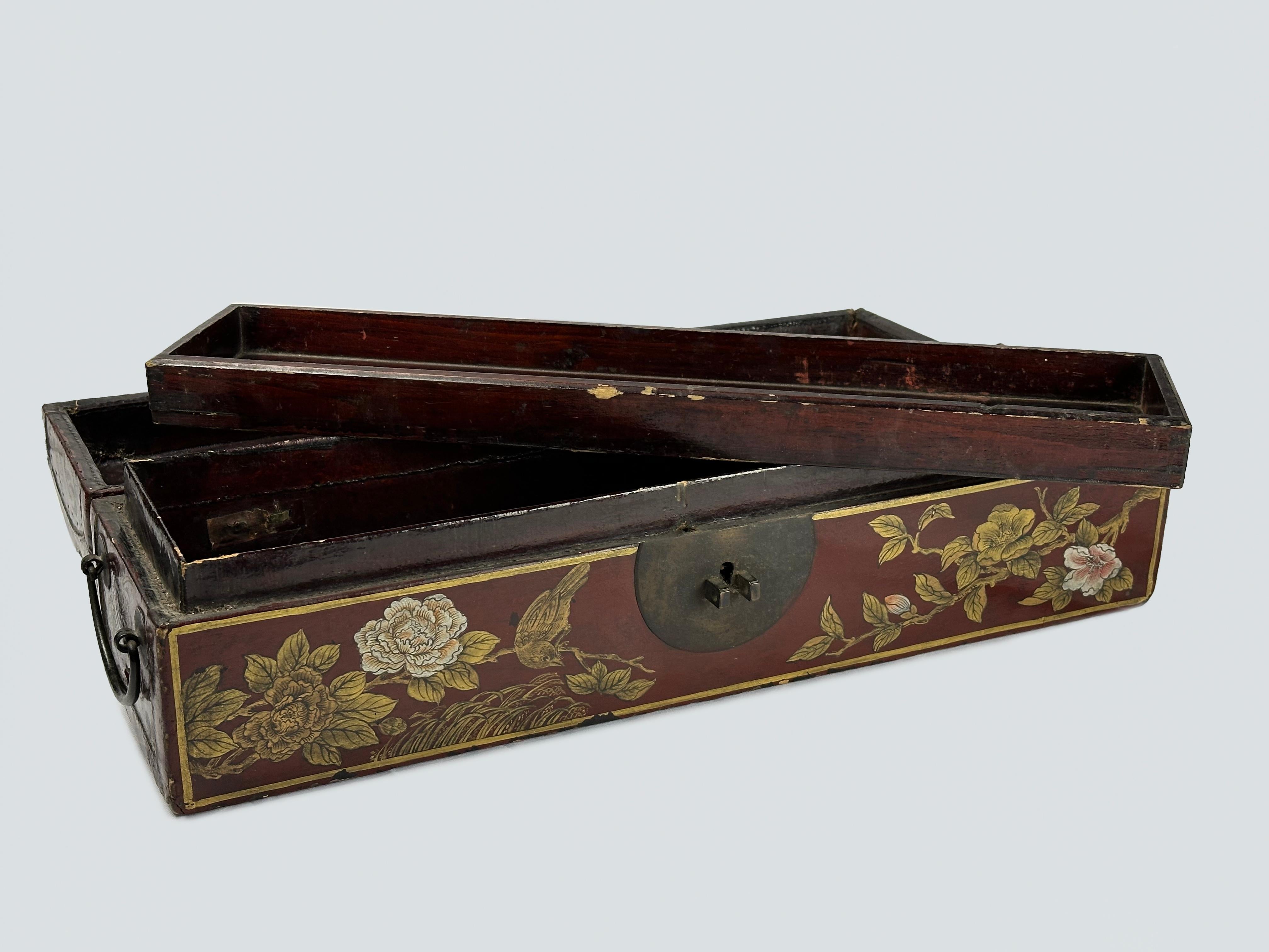 Handpainted Chinese Jewelry Box  c. 19th century  For Sale 1