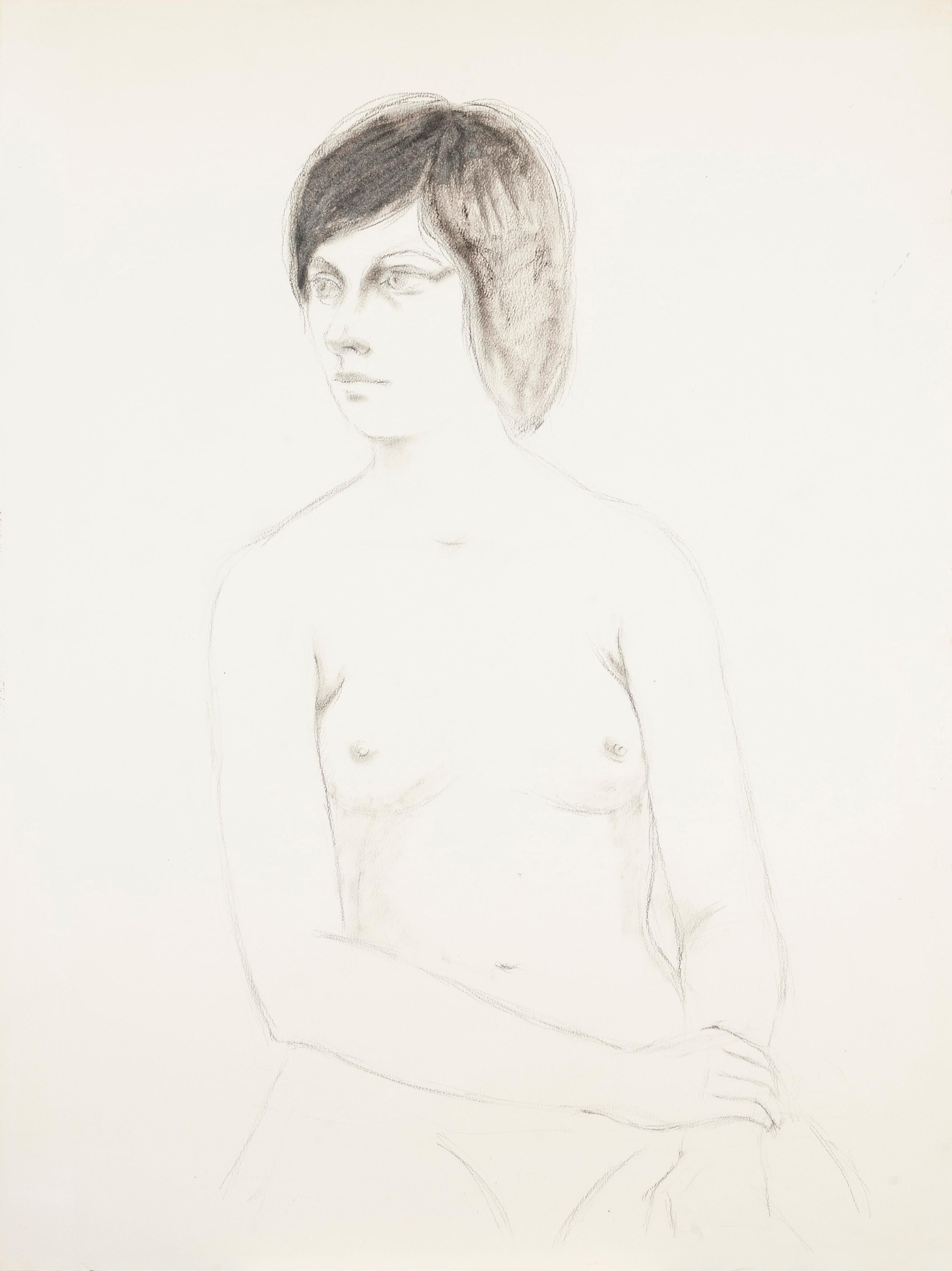 Jerry Berneche Figurative Art - Seated Nude