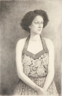 Vintage Portrait of Woman in Floral