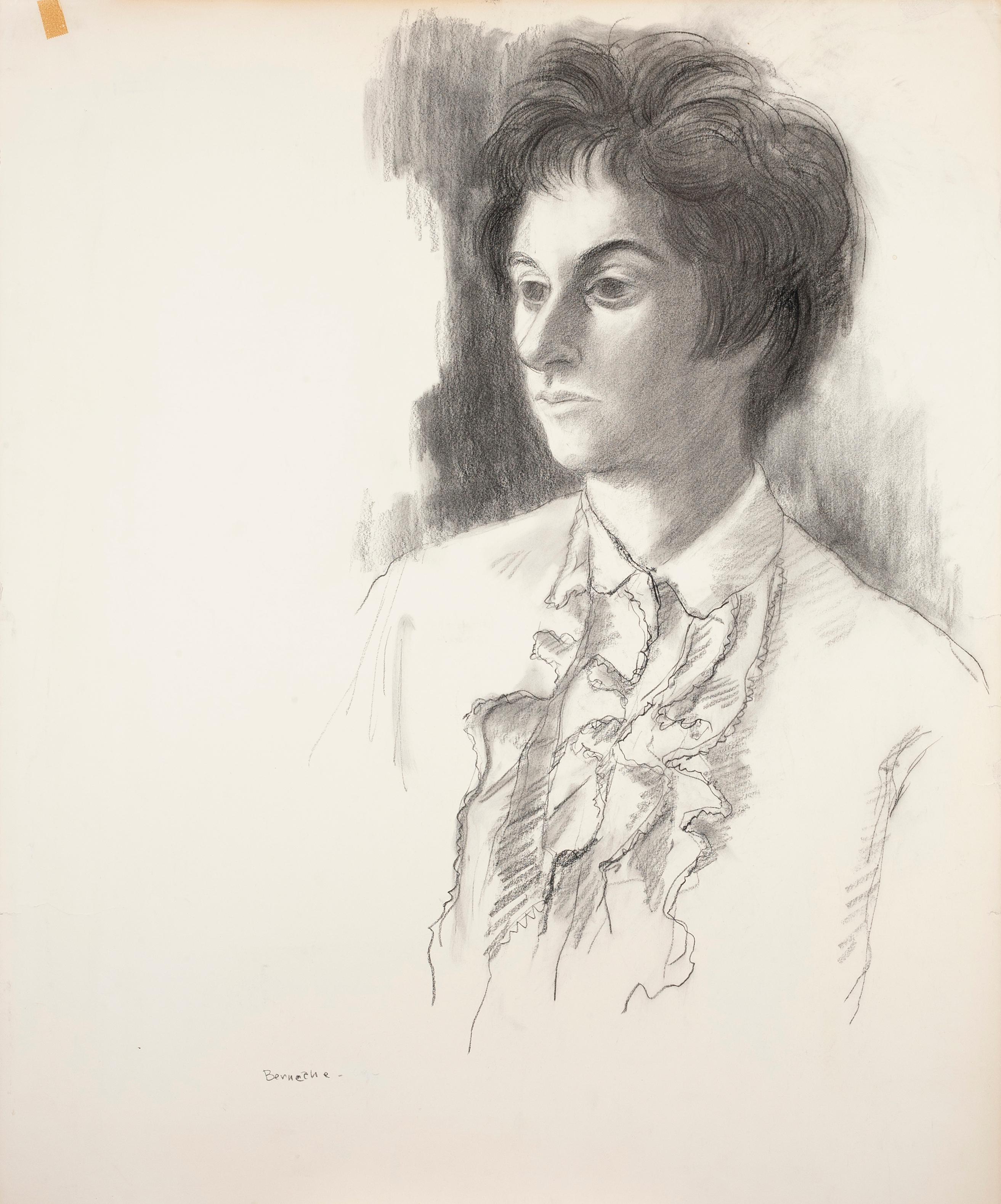 Jerry Berneche Figurative Art - Portrait of a Woman in Ruffles