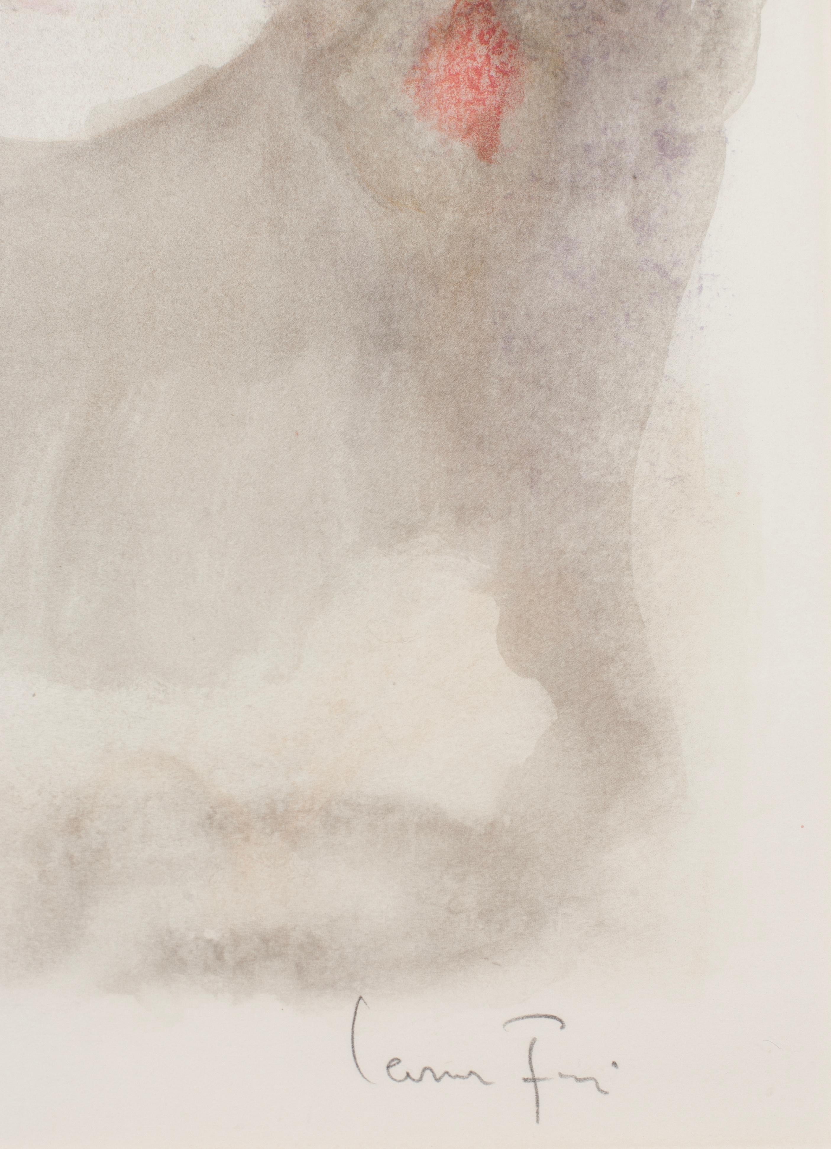 Gesicht und Blumen – Art von Leonor Fini