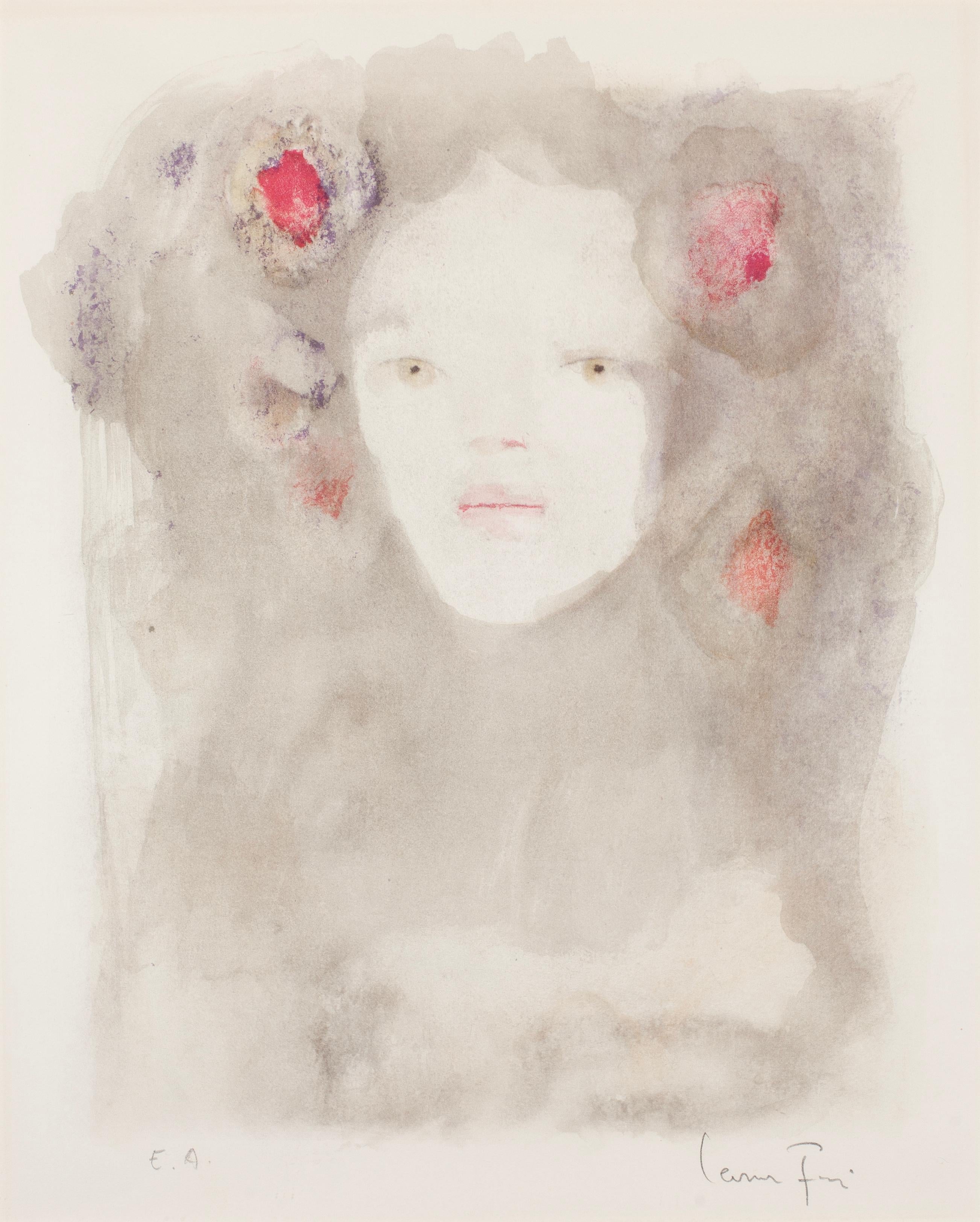 Face and Flowers - Surrealist Art by Leonor Fini