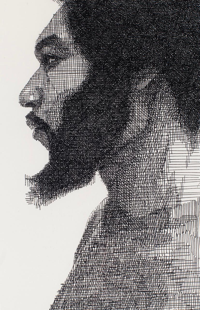 Male Head Profile I - Art by William A. Berry
